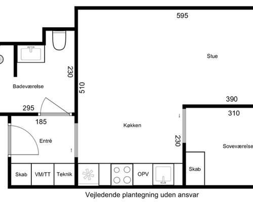 Lys og moderne 2-værelses lejlighed med central beliggenhed i Horsens
