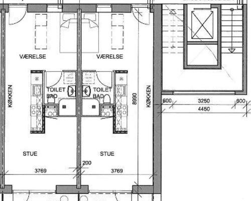 2 værelses lejlighed 50 m²
