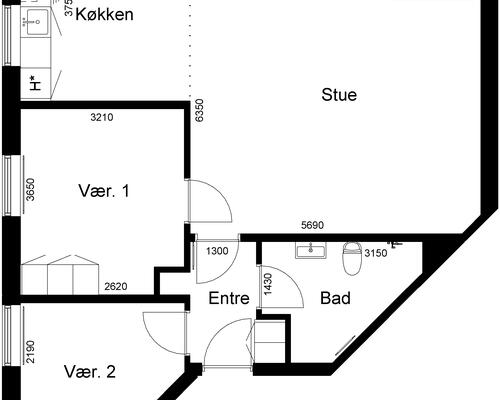 3 værelses lejlighed i Holsted