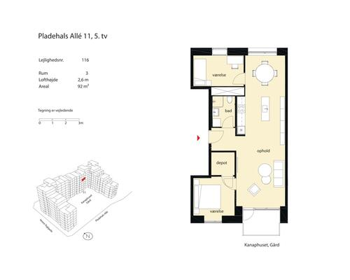 3 værelses lejlighed i København SV