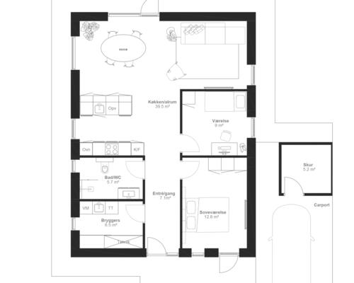 3 værelses hus i Jelling