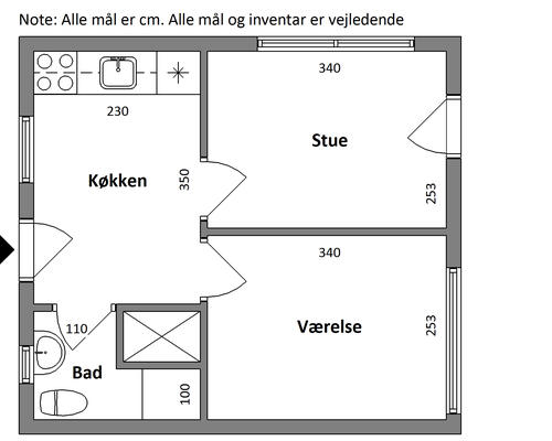 2 værelses lejlighed i Odder