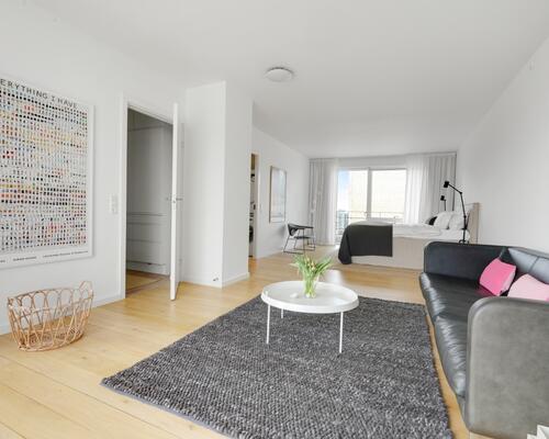 UDEN BOPÆLSPLIGT , eksklusiv penthouselejlighed i 2 plan med 4 soveværelser