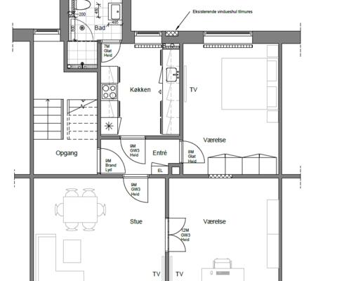 3 værelses – Kongensgade 31 A, 3. sal. – Fredericia