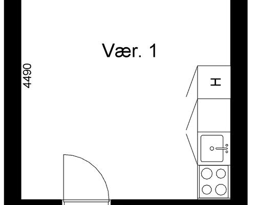 1 værelses hus i Glesborg