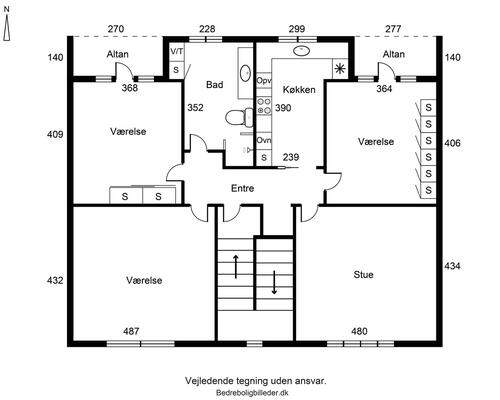 Lys og rummelig 4-værelses på 124 m2 med to altaner og nyrenoveret badeværelse