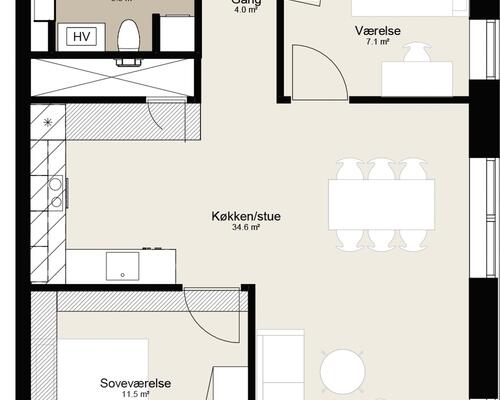 4 værelses lejlighed i Horsens