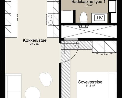 2 værelses lejlighed i Horsens