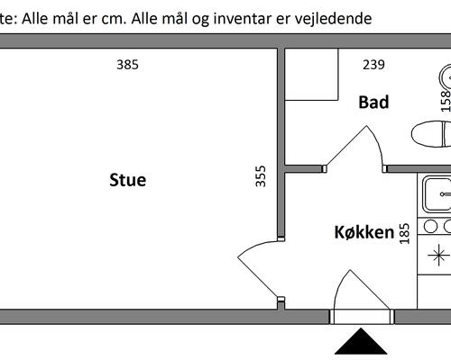 1 værelses lejlighed i Struer