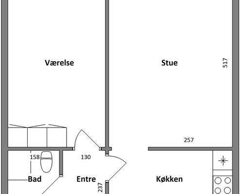 2 værelses lejlighed i Struer