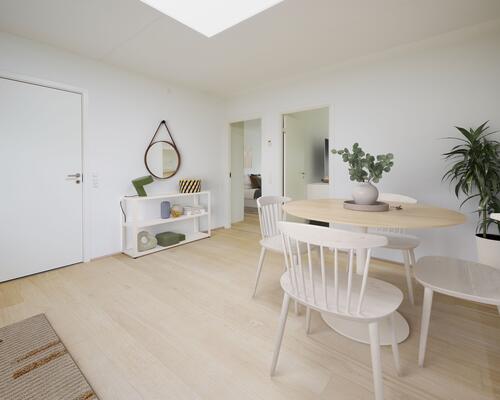 Eftertragtet 3-værelses rækkehus i Lystrup med terrasse og lille have