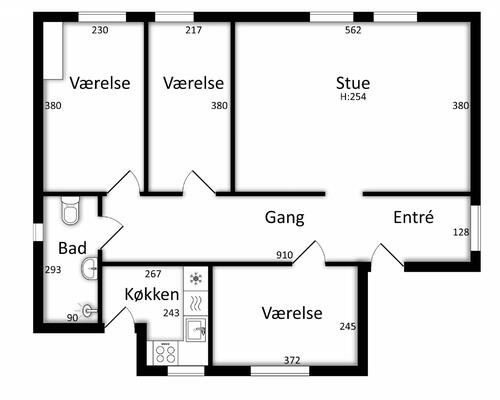 4 værelses lejlighed i Vordingborg