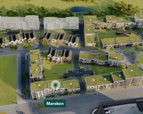 Egedal Stationsby - Moderne 2-vær. lejebolig med stor solrig altan