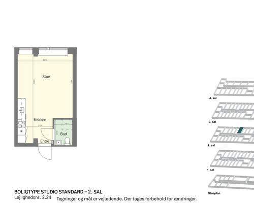 Lyst studio med plads til det hele