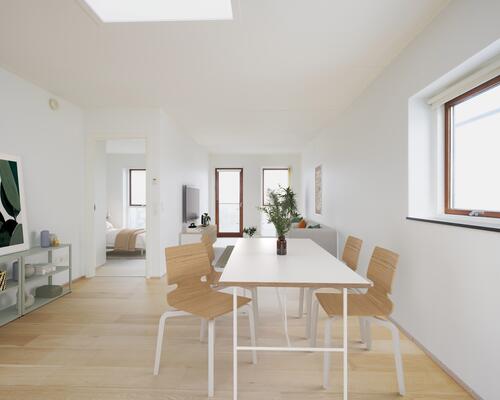 Eftertragtet rækkehus tæt på Aarhus med egen have