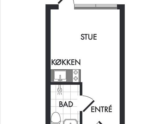 1 værelses lejlighed i Frederiksberg