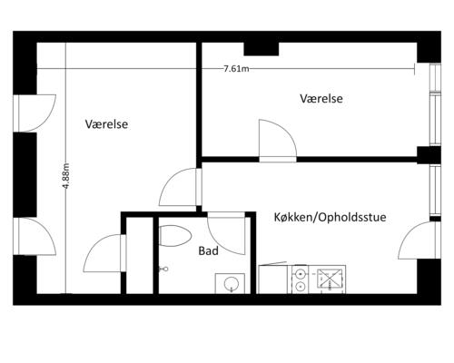 2 værelses lejlighed i Valby