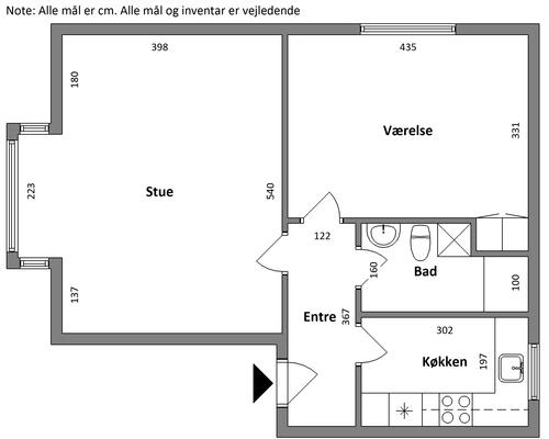 2 værelses hus i Skørping