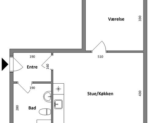 2 værelses lejlighed i Aalborg