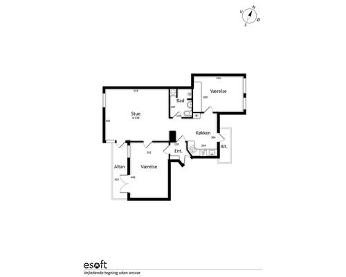 Lys 3-værelses på 96 m2 i Aalborg C med to altaner, elevator og moderne bekvemmeligheder