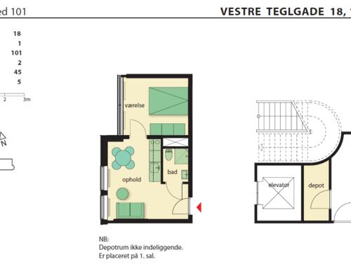 2 værelses lejlighed i København SV
