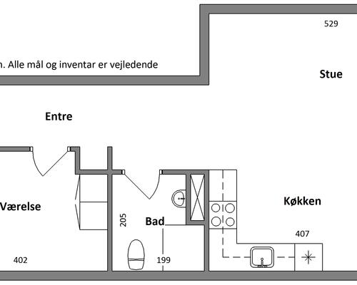 2 værelses lejlighed i Hadsund
