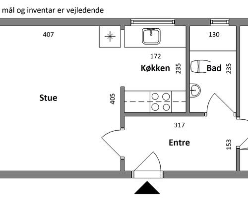 2 værelses lejlighed i Hadsund