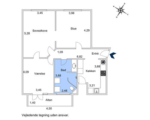 3 værelses lejlighed i København Ø