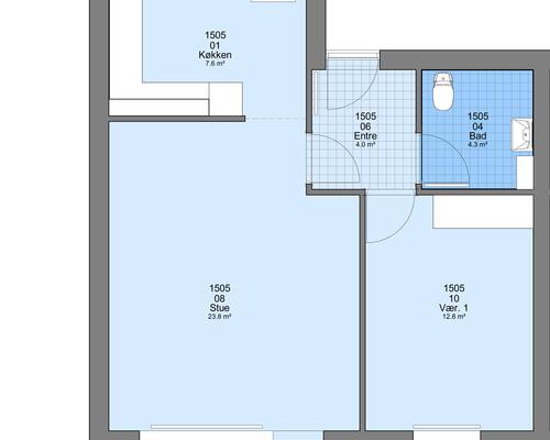 2 værelses hus i Haderup