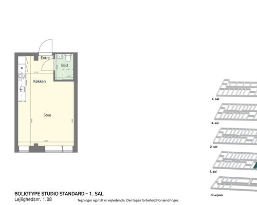 Lyst studio med plads til det hele
