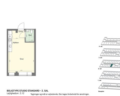 Lyst studio med plads til det hele