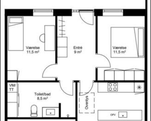 3 værelses hus i Ans By