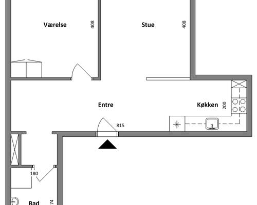 2 værelses lejlighed i Hadsund