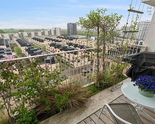 Islands Brygge – København S – Lækker Luksuslejl. omgivet af kæmpe altan – fantastisk panorama udsigt over havnebassinet