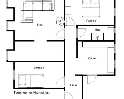 3 værelses lejlighed i Charlottenlund