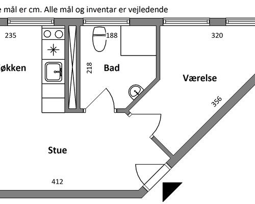 2 værelses lejlighed i Vejle