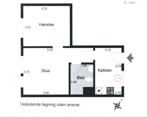 Hyggelig lejlighed i rolige omgivelser - gratis parkering