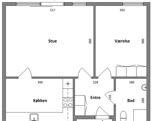 2 værelses hus i Kongerslev