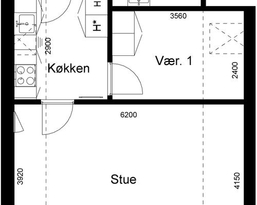 2 værelses lejlighed i Tim