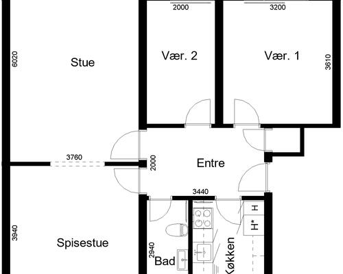 3 værelses lejlighed i Aabenraa