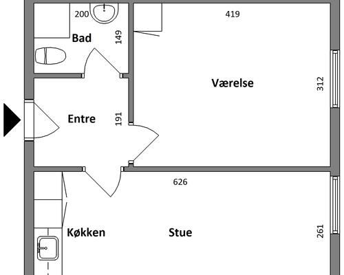 56 m2 værelse i Herning