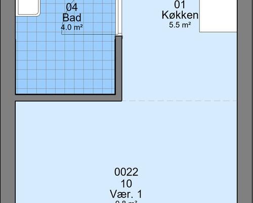 1 værelses lejlighed i Haderslev