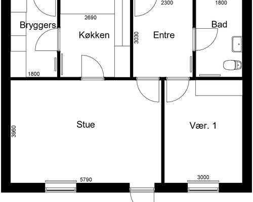 2 værelses hus i Roslev