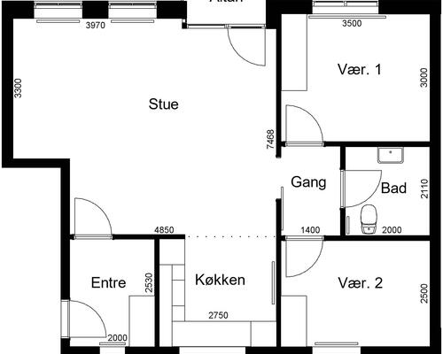3 værelses lejlighed i Roslev