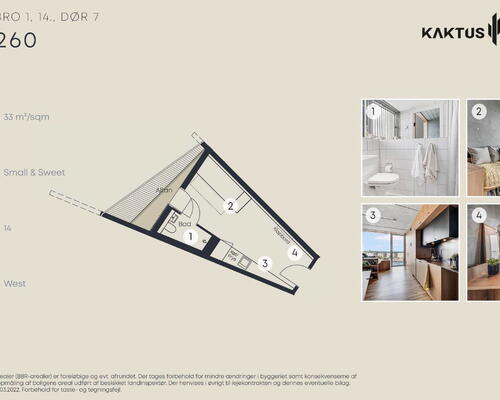 1 værelses lejlighed i København V