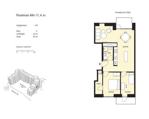 3 værelses lejlighed i København SV