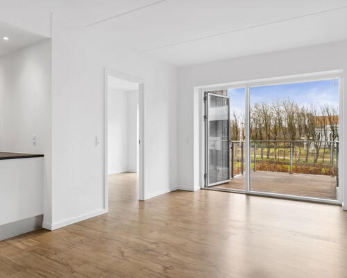 Moderne 3-værelses på 79 m2 med altan, elevator og fælles tagterrasse – tæt på Lindholm Søpark og SKANSEN