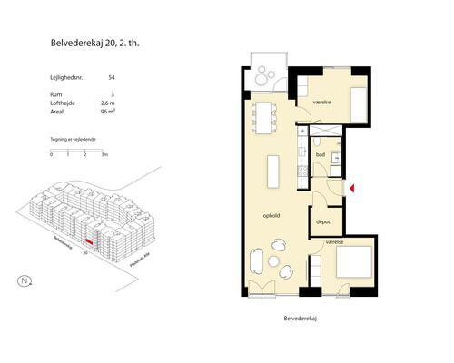 3 værelses lejlighed i København SV