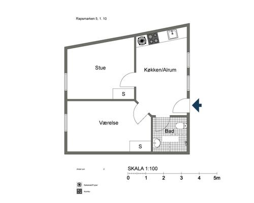 2 værelses lejlighed i Odense S