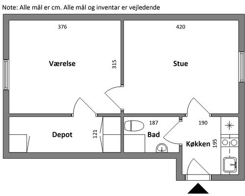 2 værelses lejlighed i Horsens